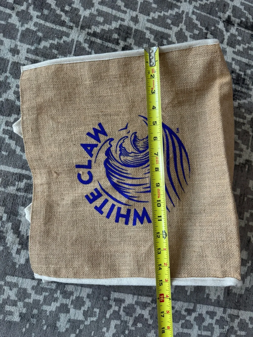 White Claw Canvas Jute Tote Bag Natural/Tan